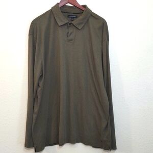 SLIGHTLY USED BANANA REPUBLIC MENS COLLARD 2 BUTTON LONG SLEEVE OLIVE GREEN XXL